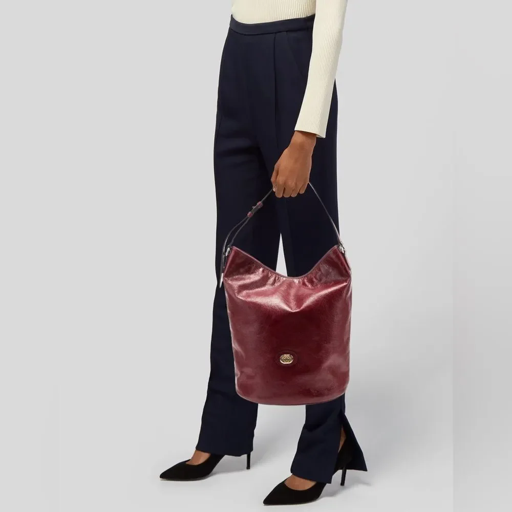 Gucci Morpheus Large Distressed Red Leather Hobo